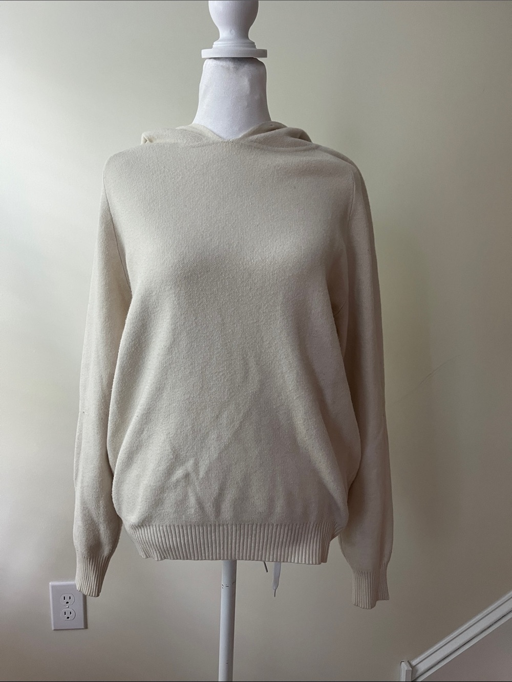 Cream Hooded Women's Sweater - Soft Pullover